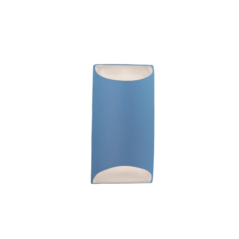 Beda Ceramic LED Wall Light, 10.75" H x 5.5" W x 4" D, Sky Blue