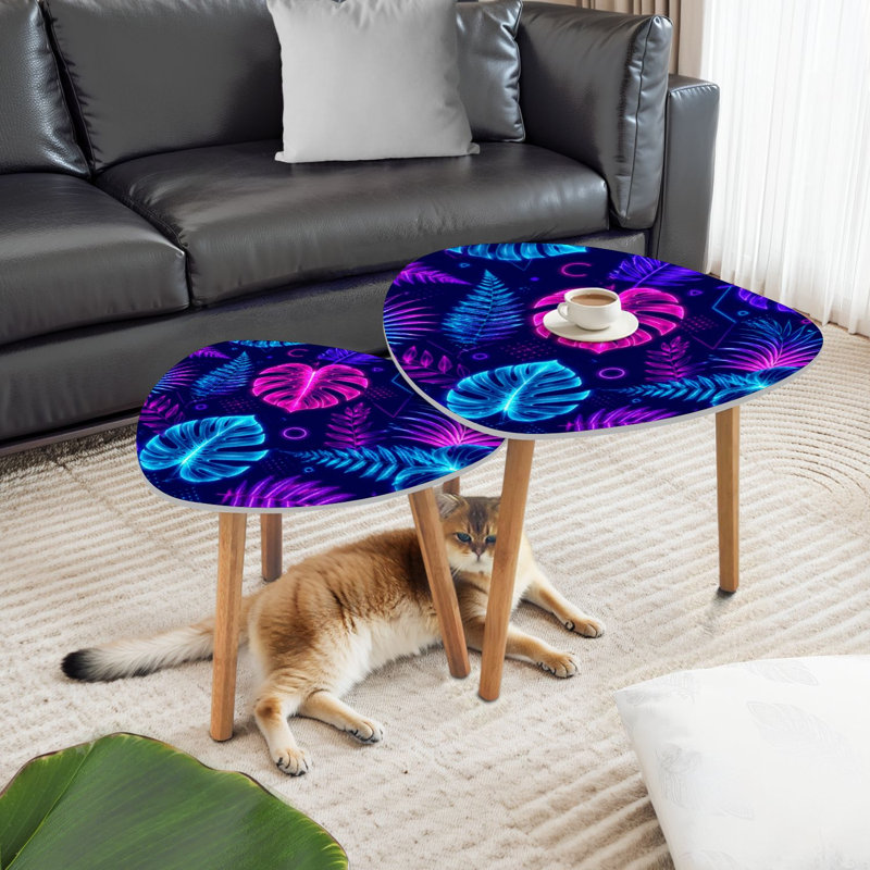 Ensemble de 2 tables basses gigognes Triangle