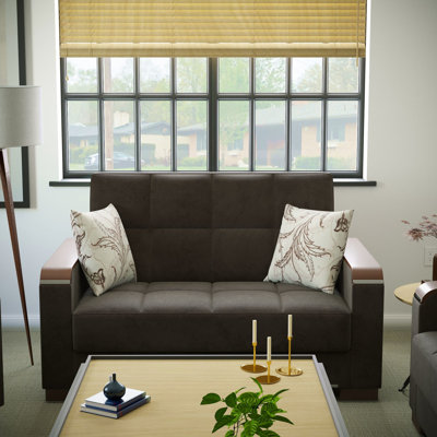 X Collection With Storage, Brown - Microfiber Upholstery For A Chic And Comfortable Look Soft Feel