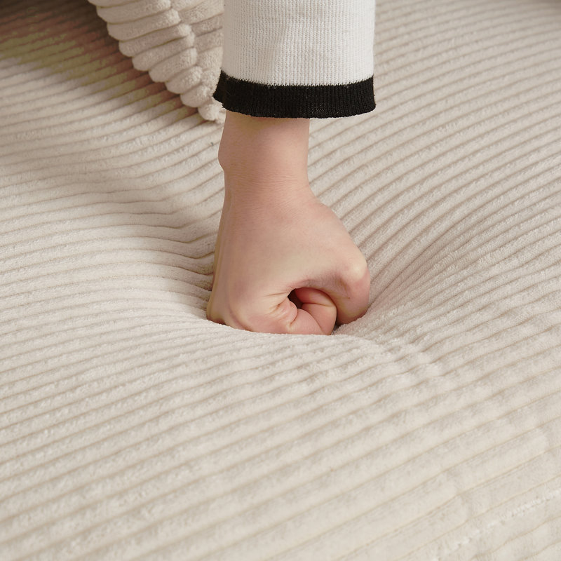 Canapé en L surdimensionné avec méridienne Luxe, Velours côtelé beige