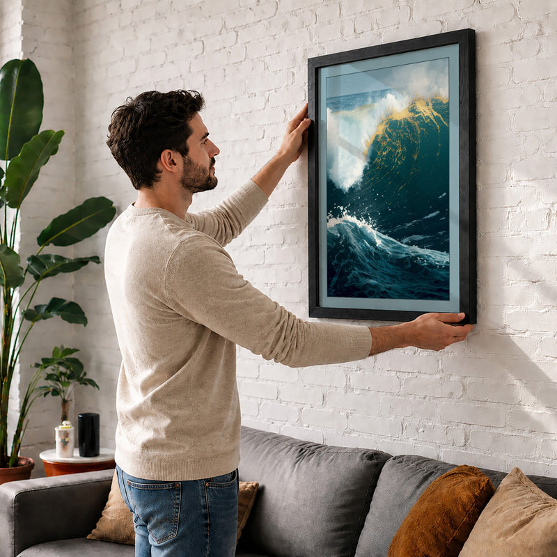 Wave At Crest Coastal - Print, Oak, A3 - 42.0 x 29.7 cm