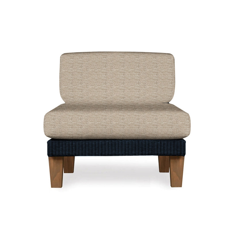 Catalina Outdoor Teak Lounge Chair, Friendly Flax, Ebony