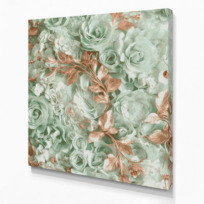 "Abstract Florals" 10, art mural sur toile brune
