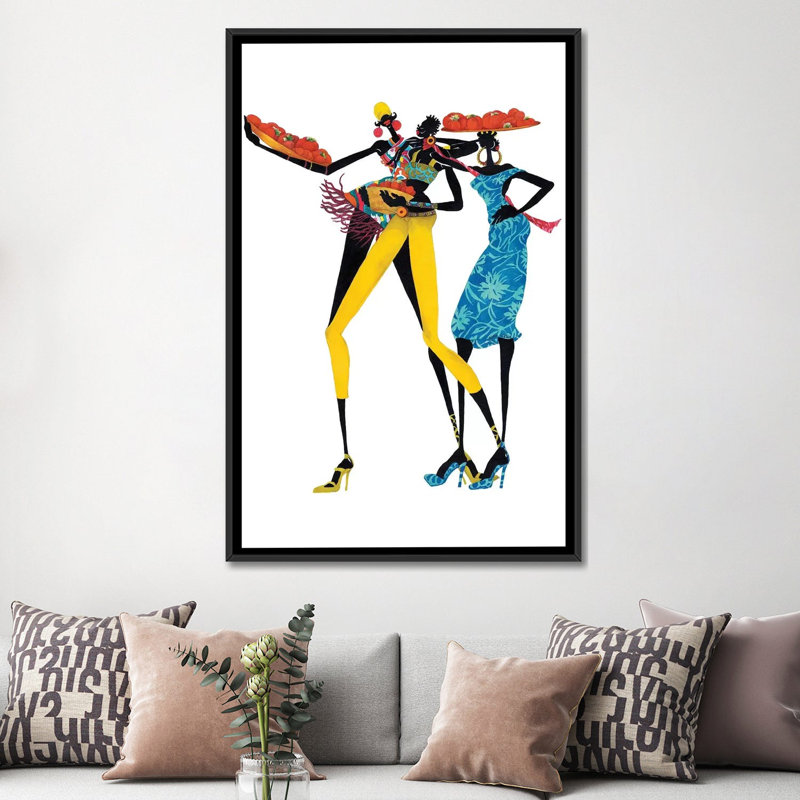 «Jolie», impression sur toile, H 26 po x l 18 po x P 1,5 po, Toile avec cadre noir, Pas de tapis