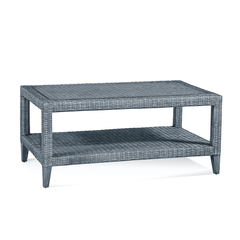 Long Beach 4 Legs Coffee Table with Storage, Sea Glass
