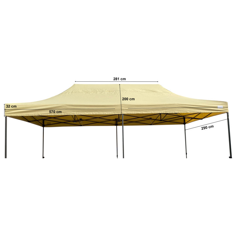 Grasekamp Polyester Replacement Canopy for Gazebo, Beige, 200cm H x 570cm W x 290cm D.
