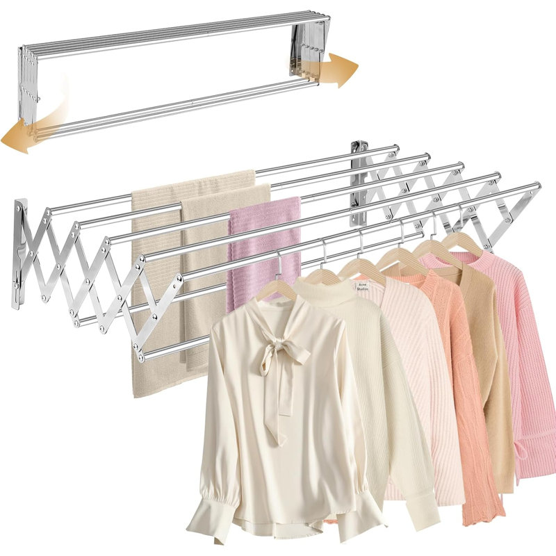 Portant à linge mural 31,5 ", grande capacité de 130 LBS, Blanc