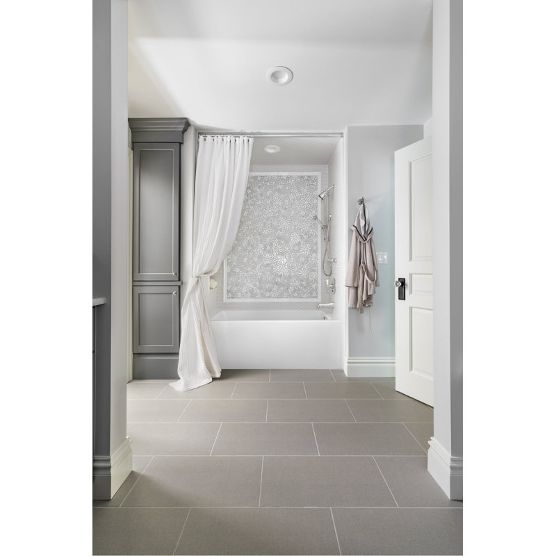 Sydney 60'' L Whirlpool Bathtub, Biscuit, Left, Matte Black