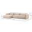 Brooklyn Polyester Upholstered Chaise Sectional, Mohair Cream-899489235