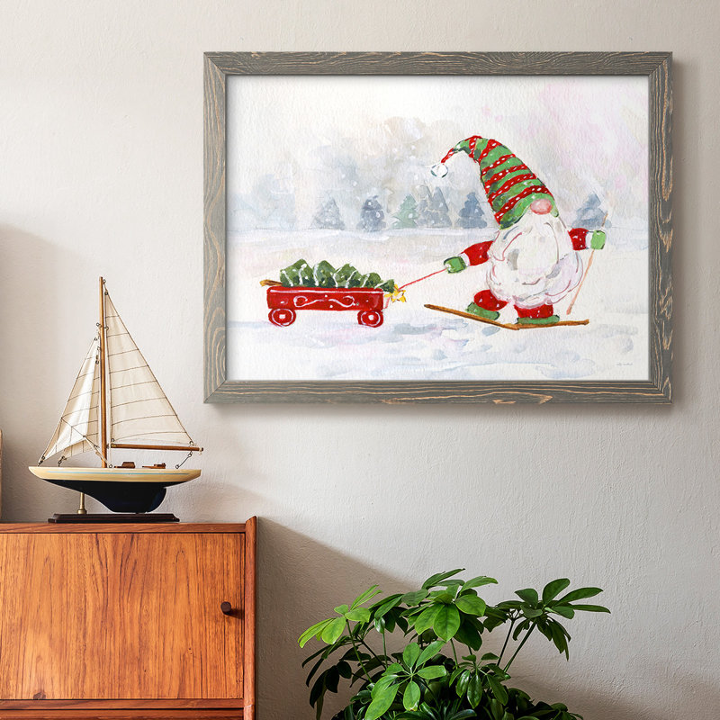 Winter Gnome I, reproduction d'art sur toile, H 18 po x l 26 po x P 1,5 po, Gris