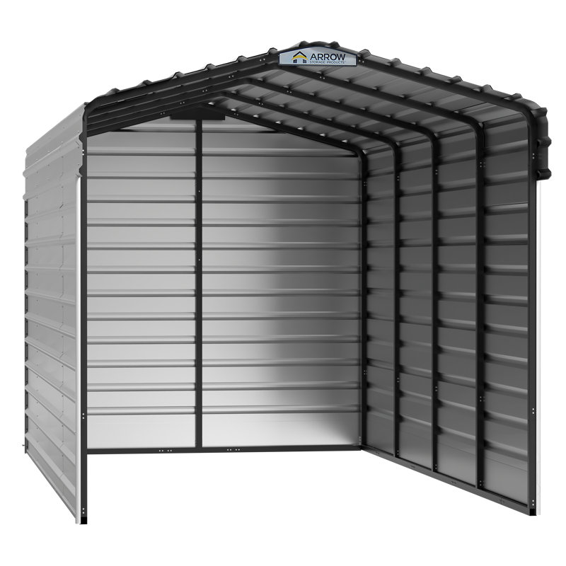 Steel Carport With 3 Wall Kits, 10X20X09, White
