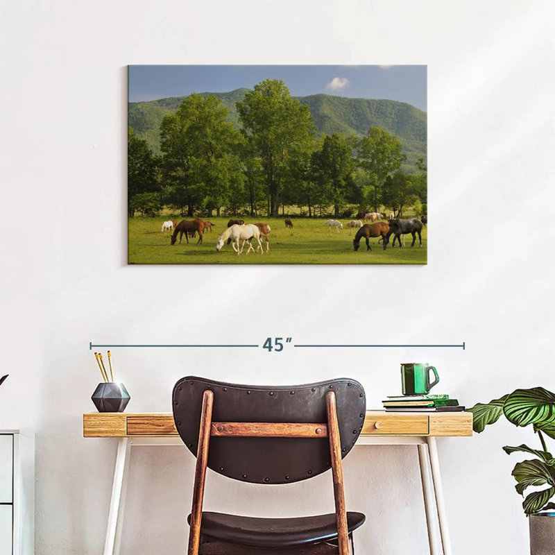 Brampt Cades Cove Horses, 24" H x 36" W