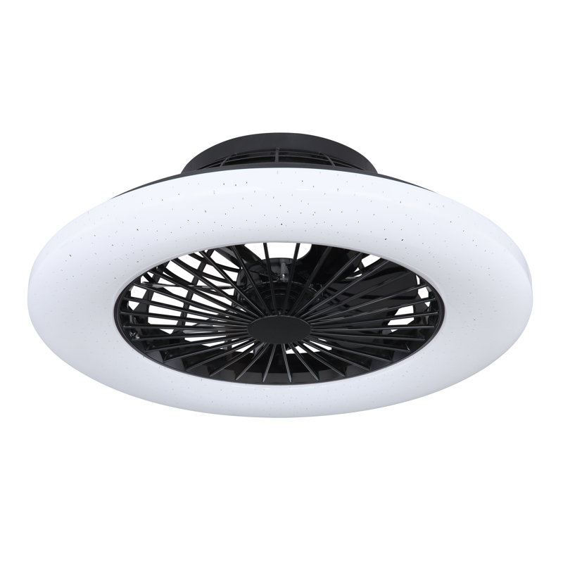 Crystiana Ceiling Fan with LED Lights, Black