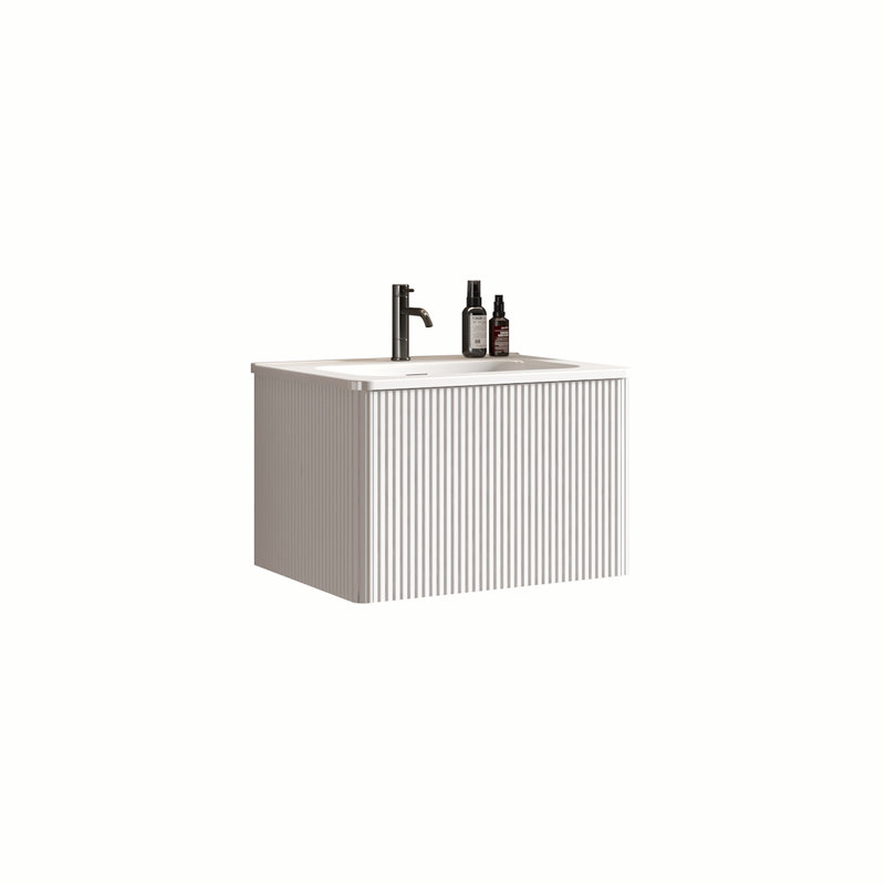 Meuble-lavabo mural 24 po à rayures, Blanc