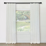 Nevada Linen Blend Plaid Room Darkening Curtain