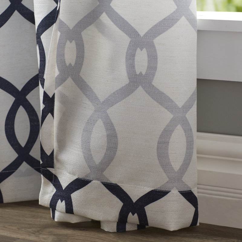 Caliese Semi Sheer Curtain Pair, 54"W x 84"L, Indigo