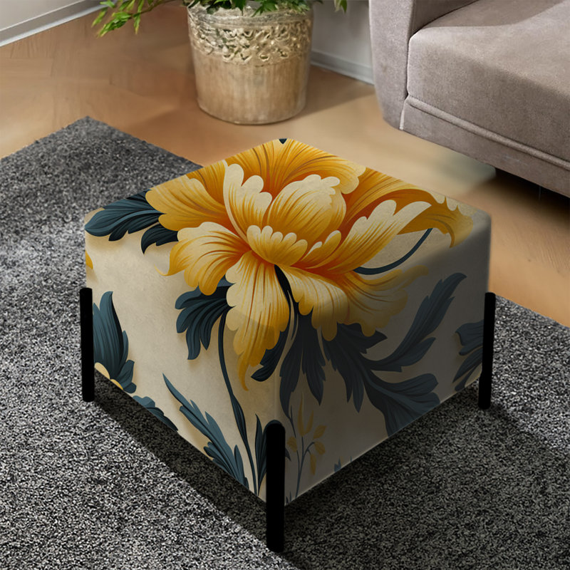 Tribal Damask Accents - Repose-pieds carré floral