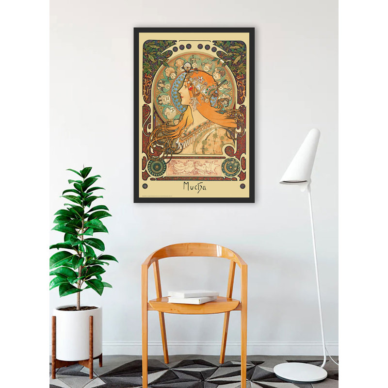 Mucha Zodiac, reproduction d'art encadrée