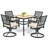 Agurne Square Wood Metal Outdoor Dining Table , 35.5'' in. W 35.5'' in. D