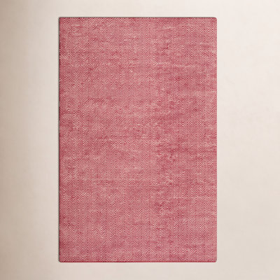 Rita Red White Hand-Woven Wool Rug