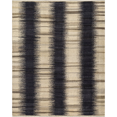 Stockholm Flatweave Striped Area Rug in Black, Natural, Khaki, Ink