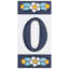 Sevillano 2.13" x 4.38" Ceramic Floral Address Letter Wall Tile in White/Blue