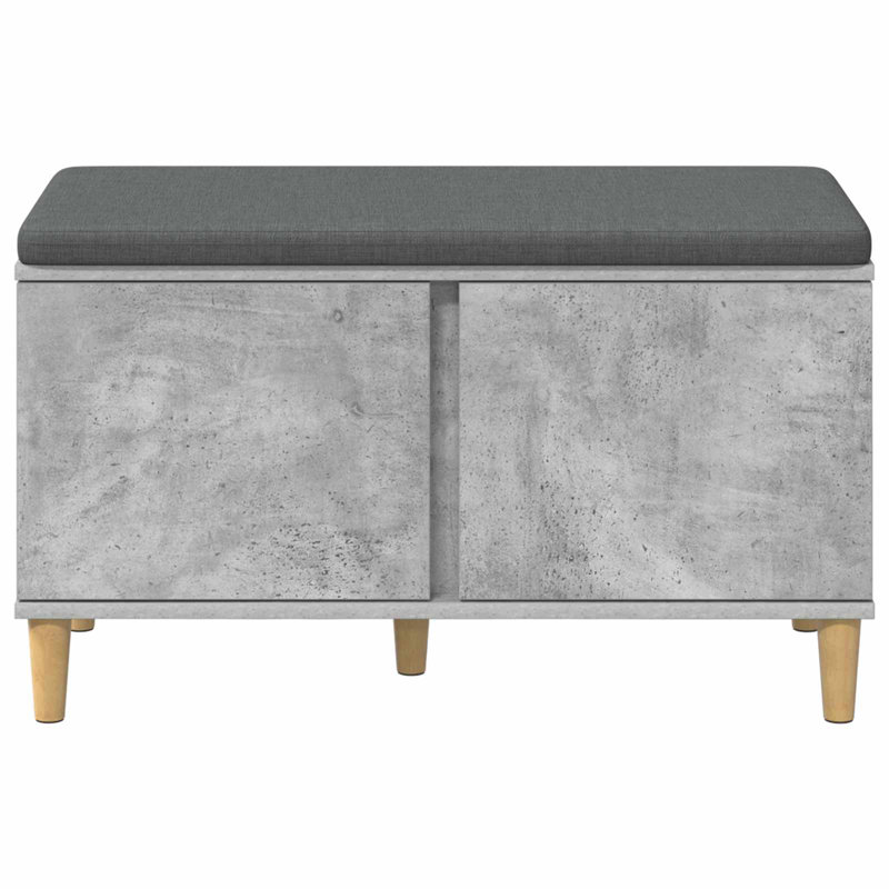 Upholstered Bench, 46cm H x 80cm W x 38cm D, Concrete Grey