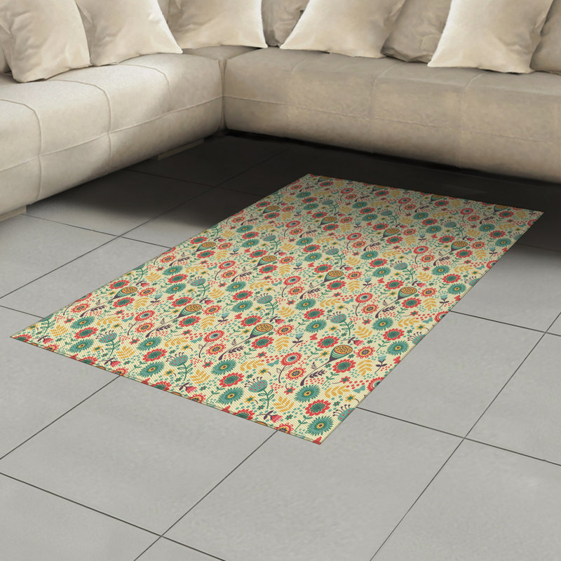 Tapis décoratif moderne à haute densité en fibres longues, Rectangle— 4 pi x 5 pi 8 po