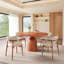 Ensemble de 5 tables de salle à manger rondes en bois massif avec 4 chaises-777419746-777419740