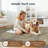 6'X9' Washable Neutral Vintage Distressed Aesthetic Area Rug Brown