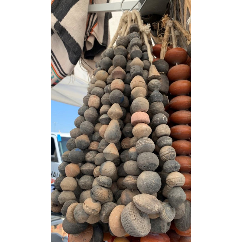 Lily's Living Vintage Africa Colored Clay Bead Extra Large(18" Long With 2"D), 2" H x 16" W x 2" D