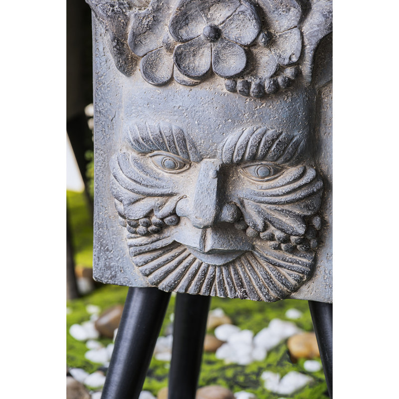 Magnesium Oxide Greek Planter With Legs - 22.4" Height Gray Decorate Patio And Entryway 11.4" X 13" For Interior Beauty