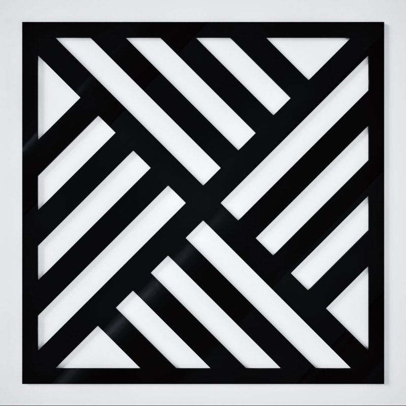 Allen Decorative Fretwork Acrylic Wall Panels, Medium, 15 3/8"W x 15 3/8"H x 1/8"T, Black, Black