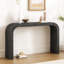 Console de 52 po en bois avec bord incurvé, texture naturelle, parfaite pour les vestibules et les salons-425078582