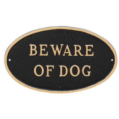 Large Oval Beware of Dog Statement Plaque Sign