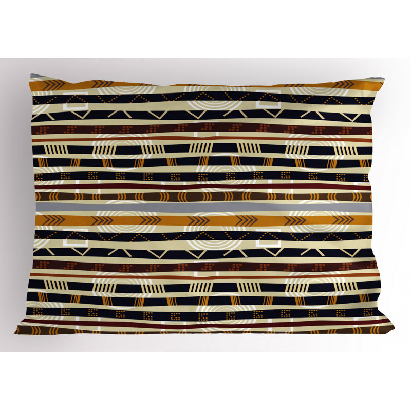 Black/Brown/Gray Polyester Microfiber Piece Sham, King