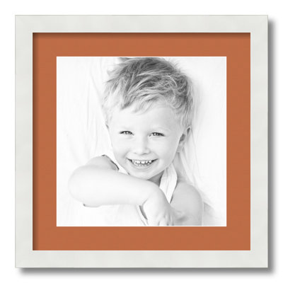 White Wood Matte Picture Frame with Mat