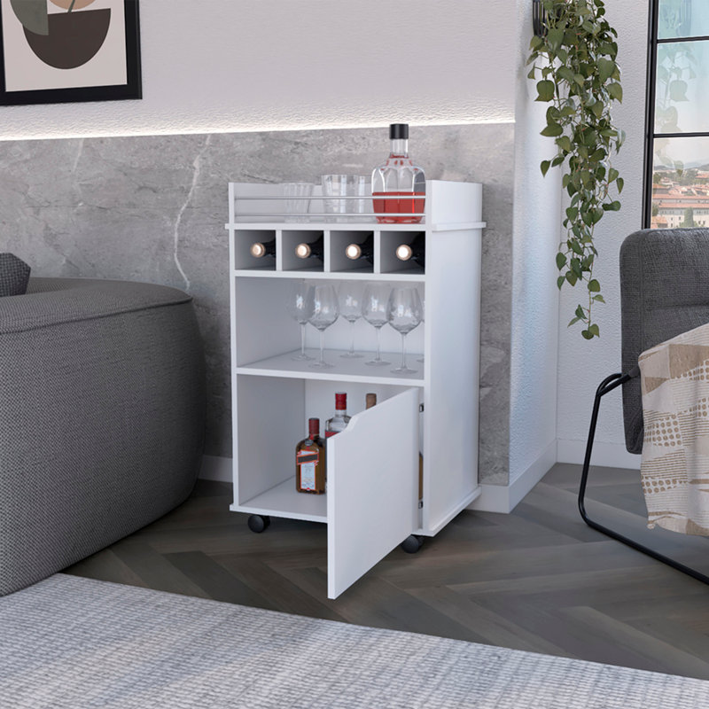 Chariot-bar, salon, blanc, Blanc