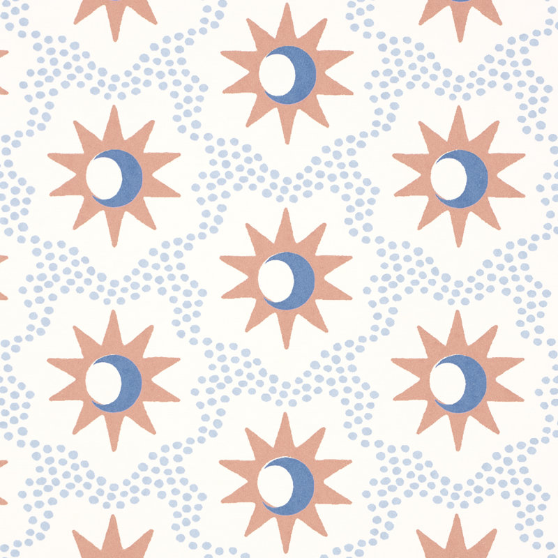 Lucie Wallpaper, Clay/Blue