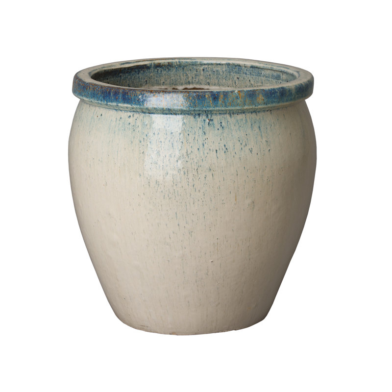 Pot à fleurs en argile Kénédy, Blanc, H 15 po x l 15 po x P 15 po