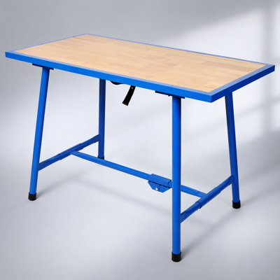 Banc de travail pliable avec capacité de charge de 660 lb, idéal pour les ateliers et les garages, alliant durabilité et efficacité de l'espace.