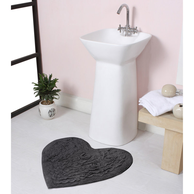 Tapis de salle de bain, L 25 po x L 25 po, Gris