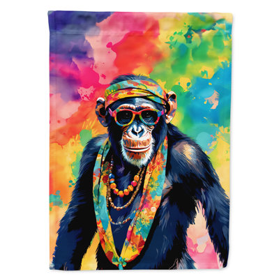 Drapeau de maison de chimpanzé hippie