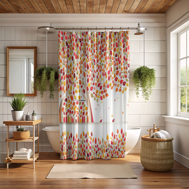 Rideau de douche Folk Art Flourish - Premium, H 74 po x l 71 po