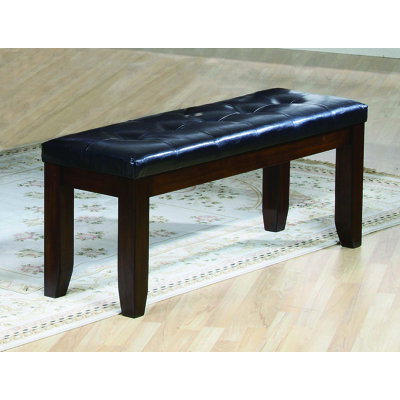 Json Impressive Tufted Faux Leather Bench by Winston Porter