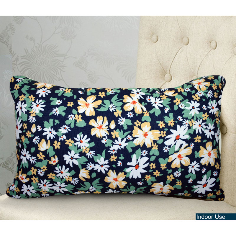 Coussin intérieur/extérieur Floral, Floral bleu marine