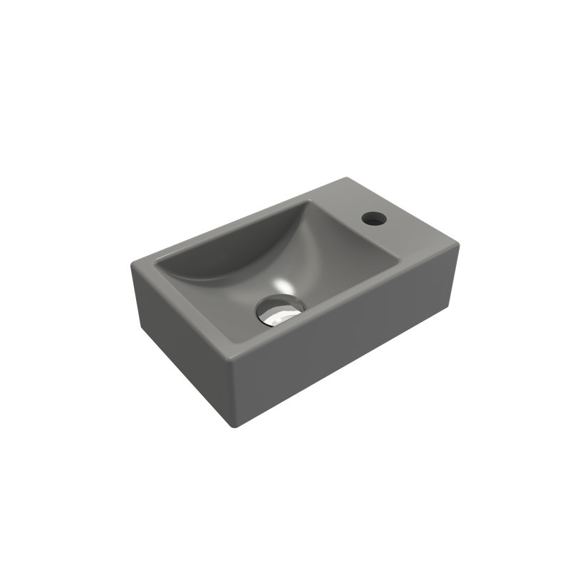 Milano 14.57'' L Bathroom Sink, Matte Gray