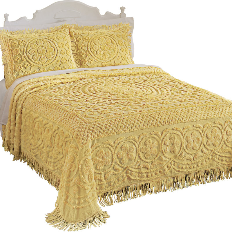 Cotton Coverlet, Yellow, King Bedspread