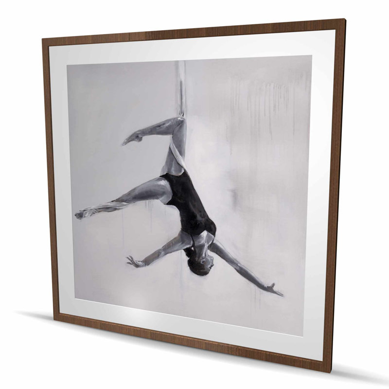 Danseuse sur soie aérienne, reproduction encadrée monochrome