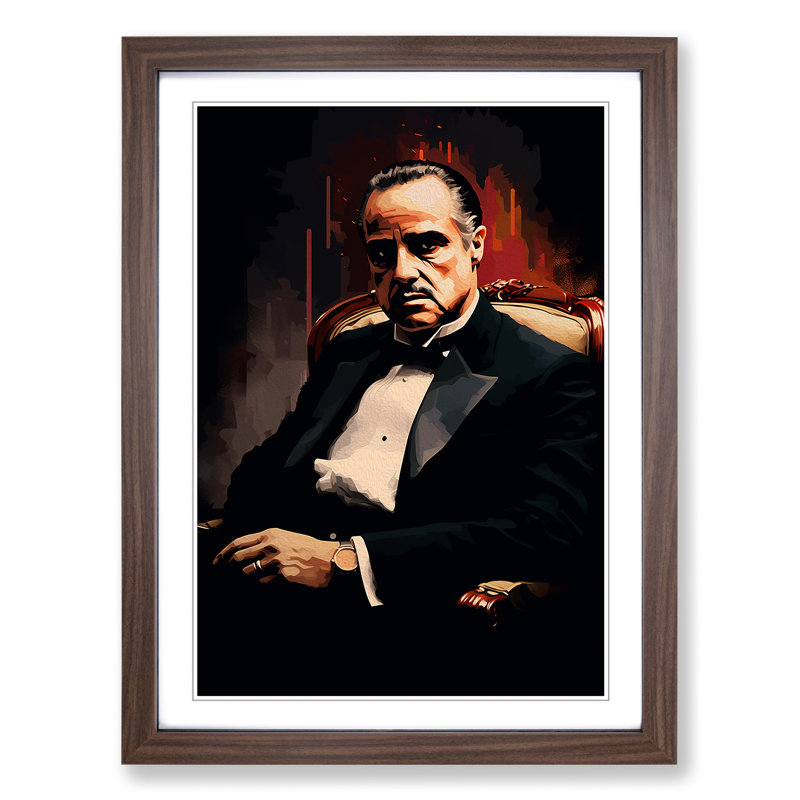 XYZ-FRM-V1223-1623 The Godfather Tachisme - Single Picture Frame Print on Wood, 46cm H x 34cm W x 2cm D, Walnut
